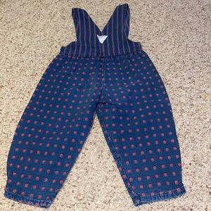 Size 3 vintage Oshkosh overalls boho floral print excellent condition